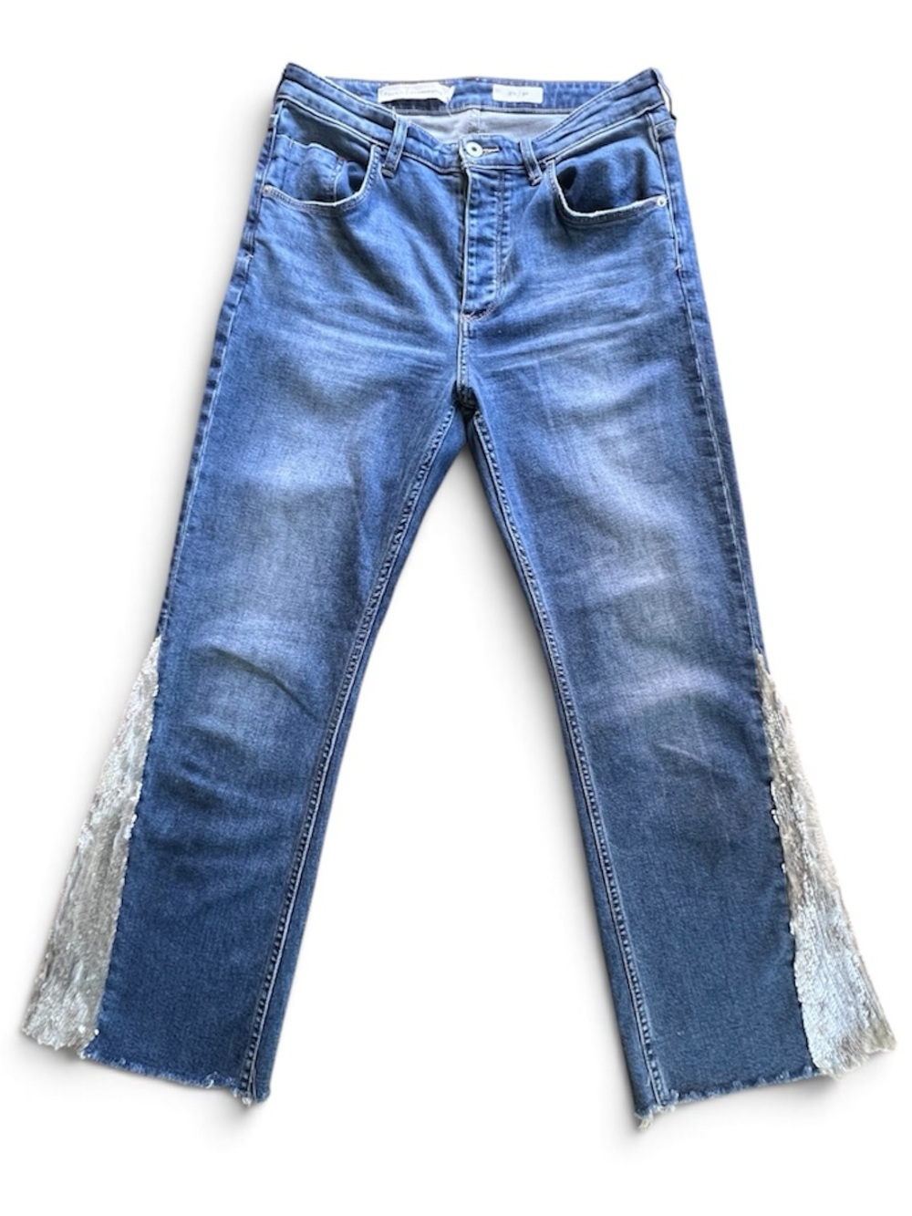 Anthropologie Pilcro and the Letterpress Sequined Flared Jeans Size 30 - Picture 3 of 13